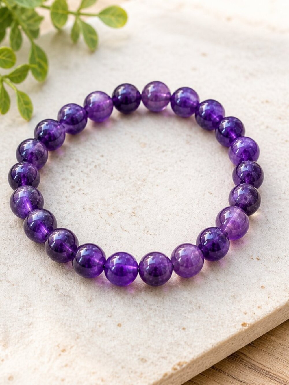 Amethyst Gemstone Stretch Bracelet | Handmade